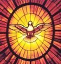 Stained glass dove of the Holy Spirit